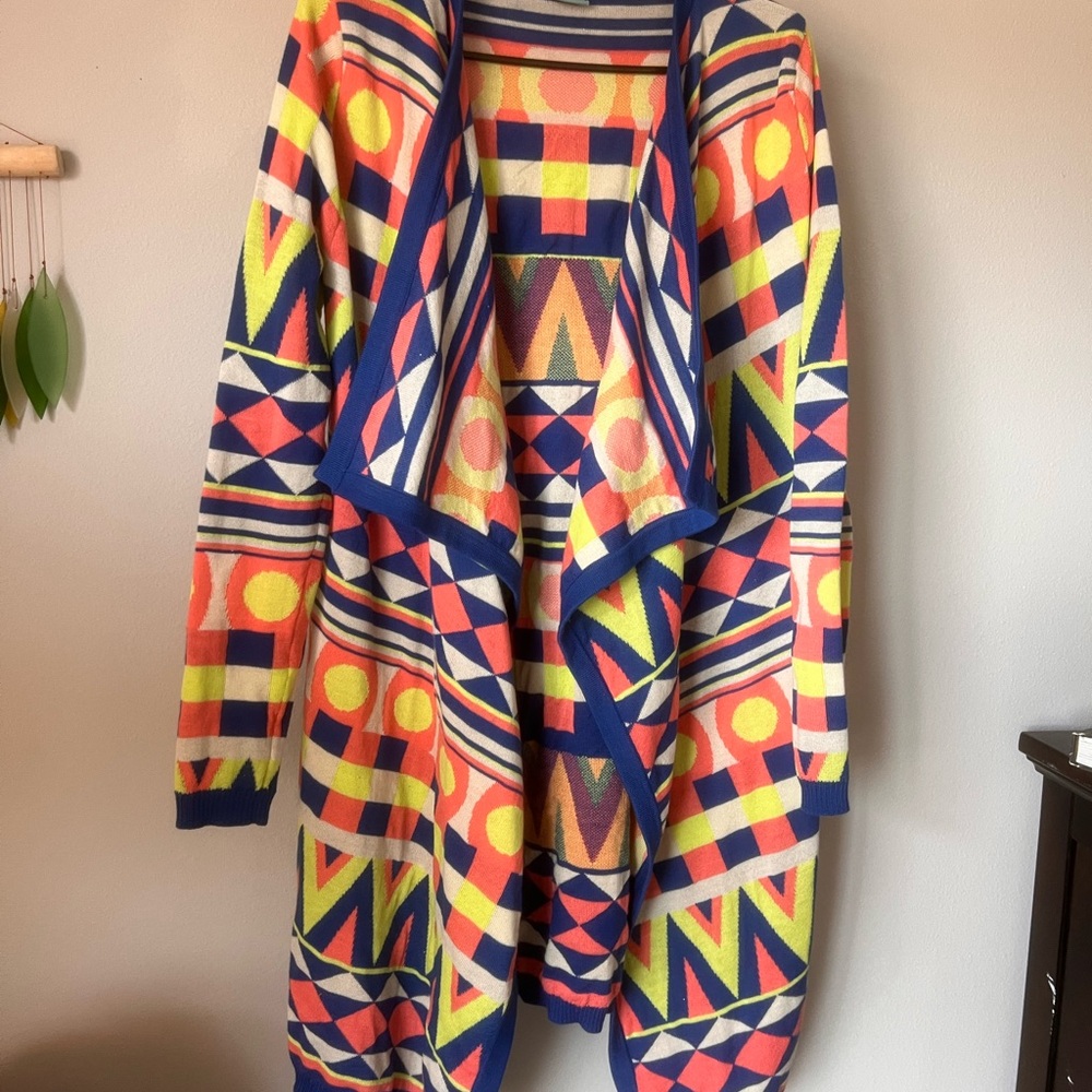 Flying Tomato Multicolor Geometric Cardigan